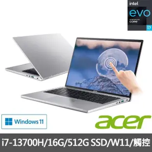 【Acer】微軟M365組★14吋13代i7觸控輕薄效能筆電(Swift Go/EVO/i7-13700H/16G/512G/SFG14-71T-70D9)