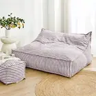 Cadence & Co. Oscar Faux Linen Two Seater Bean Bag Lounge Cover Cacao