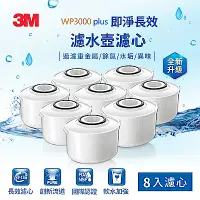 在飛比找Yahoo奇摩購物中心優惠-3M WP3000plus 即淨長效濾心(4入裝x2，共8入