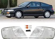 USR DEPO 88-89 CRX Corner Lights - Front Cornering Parking Turn Signal Lamp Set (Left + Right) Compatible with 1988-1989 Honda CR-X DX HF Si (All Clear Lens)