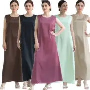Muslim Dubai Abaya Women Sleeveless Kaftan Maxi Dress Solid Color Turkey Caftan