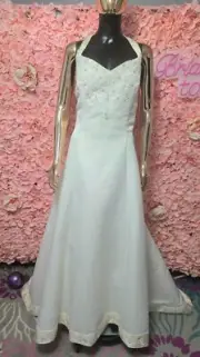 Michelangelo IVORY HALTER Wedding Dress SIZE 18W ☆NWT ☆ **SAMPLE DRESS**