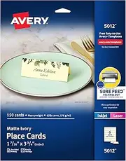 Avery Small Ivory Tent Cards, Laser/Inkjet Printers, 2" x3-1/2, Pack of 160 (5913)