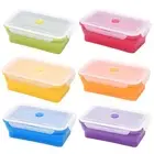 Silicone Foldable Lunch Box Collapsible Storage Container Bento BPA Free