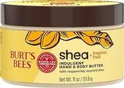 Burt's Bees Shea + Tropical Fruit Indulgent Hand and Body Butter, Non-Greasy, Antioxidant Rich for Glowing Skin, Non-Irritating, Natural Origin Skin Care, 11 oz.