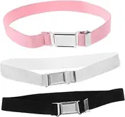[COLLBATH] 3 Pack Boys and Girls Belts Elastic Waist Belts for Boys Girls Buckle Adjustable Stretchy for Jeans