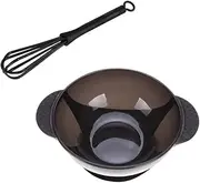 2 Set Hair Dyeing Bowl Agitator Kit Suction Cup Color Mixing Stirrer Black Tinting Bowls for Professional Salon Hairdressing Supplies