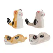 4 Pcs Spoon Racks Chopstick Rest Holders Cooking Chopsticks Porcelain