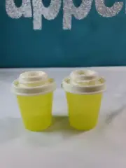 Tupperware Mini Salt and Pepper Shakers Midgets Flip Top 2oz Sheer Yellow