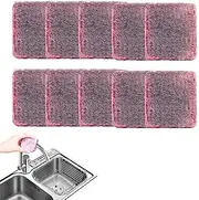 Steel Wool Soap Pads, 10 Pieces Heavy Duty Stain and Grease Cutting Scourers, Scratch-Resistant Kitchen Metal Sponges, Soap Filled Scouring Pads, for Cleaning Pots, Pans, Ovens & Stoves