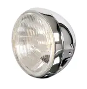 HIGHSIDER smart 7 Inch Headlight British Style Chrome E-Approved (1pc), black
