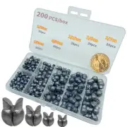 DAMIDEL 200Pcs/Box Big Size Removable Split Shot Fishing Sinkers(1/7oz,1/9oz,