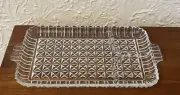 Vintage Glass Snack Plate or Perfume Tray 11" x 6" 3 Compartments Never Used