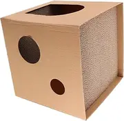 Square Cat Scratcher Pad Nest Corrugated Cardboard Scratch House Bed for Indoor Cats