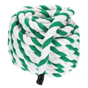Natural Twisted Cotton Rope 1 Inch x 50 Feet Tug of War Rope, Green White