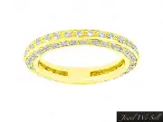 1.00Ct Diamond Eternity Wedding Band Ring w/ Accents 14k Yellow Gold GH I1 Prong