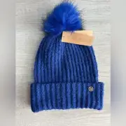 Steve Madden Women's Cloud Knit Faux-Fur Pom Pom Beanie - O/S