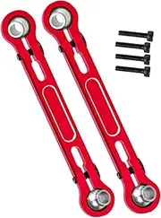 hopsupRC RC Aluminum Front Steering Links Upgrade Parts for 1/18 Granite GROM MEGA 380 Brushed 4X4 Monster Truck(Red)