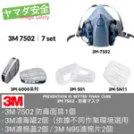 3M 7502 防毒面具 7SET 山田安全防護 開立發票 可選搭3M 6000系列濾毒罐 5N11濾棉 501濾蓋