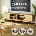 180CM TV Cabinet TV Stand Entertainment Unit Drawer Wooden Rattan Solid wood leg