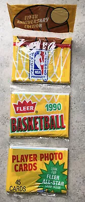 1990-91 Fleer Sealed Rack Pack with David Robinson All Star Card On Back