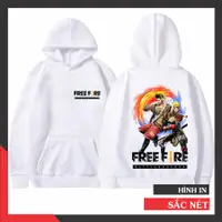 在飛比找蝦皮購物優惠-Free Fire Hoodie 白色毛氈夾克厚毛氈印花男裝