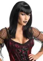 Glitter Vamp Wig Gothic Vampire Fancy Dress Halloween Costume Accessory 6 COLORS
