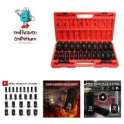 Durable 1/2'' Deep Impact Socket Set - 26 Metric Sizes from 10mm to 36mm