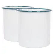 Argon Tableware White Enamel Utensil Holders - 15.5cm - Pack of 2