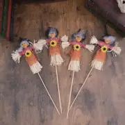 4 Pcs Small Wizard Voodoo Scarecrow Home Decoration Scarecrow Lawn Stakes