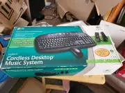 Logitech Cordless Desktop Music System Keyboard Speakers Mouse Set R-10