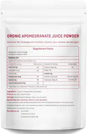 VELOTO Organic Pomegranate Juice Powder, Pure Pomegranate Fruit Extract Freeze Dried Powder, Natural Vitamin C Vegan Sweetener Superfoods for Smoothies, Yogurt & Shake, Gluten Free, Non GMO, 1 lb