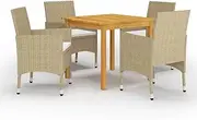 5 Piece Garden Dining Set Beige Patio Bar Sets