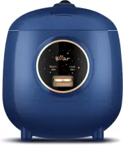 Bear Mini Rice Cooker 2 Cups Uncooked, 1.2L Portable Non-Stick Small Travel Rice
