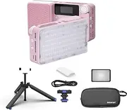 Amaran Ace 25x Kit Camera LED Video Light with Tripod Carrying Case,25W Bi-Color 2700-6500K Pocket Light 4,500mAh Battery with PD Charging for TikTok, Creator, Outdoor Photography(Pink)