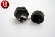 10 Pack CAT6 Shielded Panel Mount Bulkhead Couple RJ45 Ethernet w/Water Dust Cap