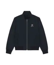 Harrington jacket in cotton with monogram 72 crystals IT50,IT48 dark blue