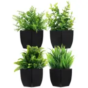 4pcs Fake Plants Artificial Plant Indoor Faux Greenery Leaves Green Plant for