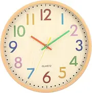 Silent Non-Ticking Wall Clock 12 inch Easy to Read, Battery Operated Quartz Modern Clock for Living Room Kitchen Bedroom Indoor Decor