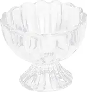 LABRIMP 1 Pc Glass Dessert Cups Sundae Bowls Disposable Salad Bowls Ice Cream Bowl Glass Trifle Bowl Disposable Ice Cream Cups Slushie Cup Glass Cup Pudding Sundae Cup Lotus