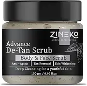 Zineko De-Tan Face Scrub,Tan Removal Face Scrub for Glowing Skin,Oily,Dry Skin,Women,Men (Scrub (100 g)