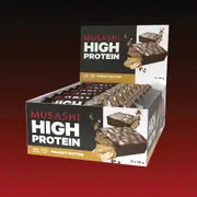 12 x Musashi High Protein Bars Peanut Butter 90g