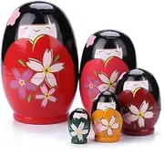 Nesting Dolls Stacking Dolls Russian Dolls 5 Pieces Russian Matryoshka Dolls Handmade Basswood Nesting Dolls Set Matryoshka Doll Toys Gift Matryoshka Dolls Russian Nesting Dolls