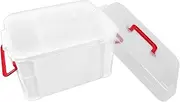 Amosfun Carry Storage Box for Medication Tools Sturdy Multi Compartment Organizer Case Compact Home Storage with Lid Versatile Use for Medication Crafts