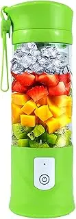 USB Electric Safety Juicer Cup, Fruit Juice mixer, Mini Portable Rechargeable/Juicing Mixing Crush Ice and Blender Mixer,420-530ml Water Bottle (Green)