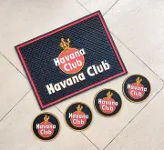 Havana Club Rubber bar mat drip mat spill mat bar runner &4pcs bar coasters pubs