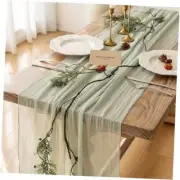Keketo Cheesecloth Table Runner Christmas Gauze20 Inch0 FT Rustic 1 Sage Green