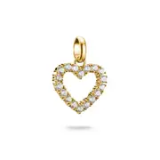 Buy Connect Charm heart with white stones in Gold by Thomas Sabo online - THOMAS SABO Australia