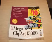 Softkey Mega Clip Art 15,000 - Windows 95 1997 Big Box New In Sealed Shrink Wrap