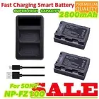 2x Battery + Dual Charger for Sony Alpha A7III A7R III A9 Alpha 9 A7R3 A6600